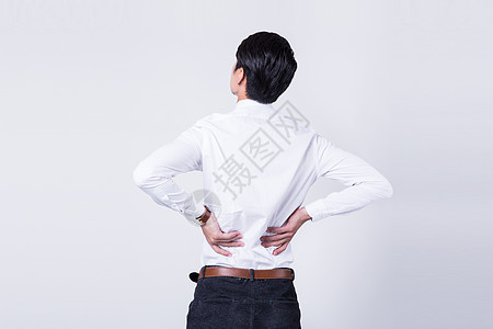 生病腰酸背痛人物形象背景图片