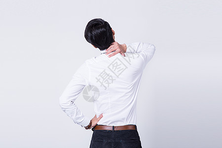 生病腰酸背痛人物形象图片