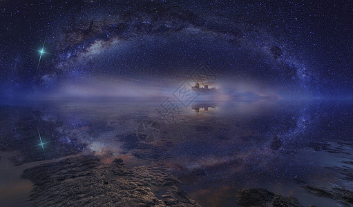 星空下的船背景图片