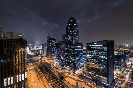 繁华的城市夜景背景图片