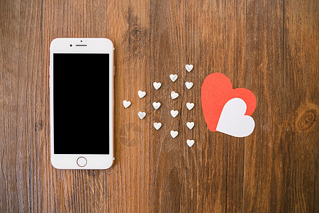 传递爱心520情人节手机与爱心背景