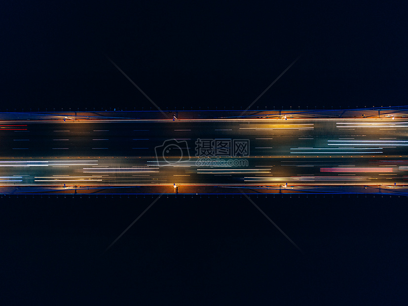 上海夜景桥梁车流虚化图片