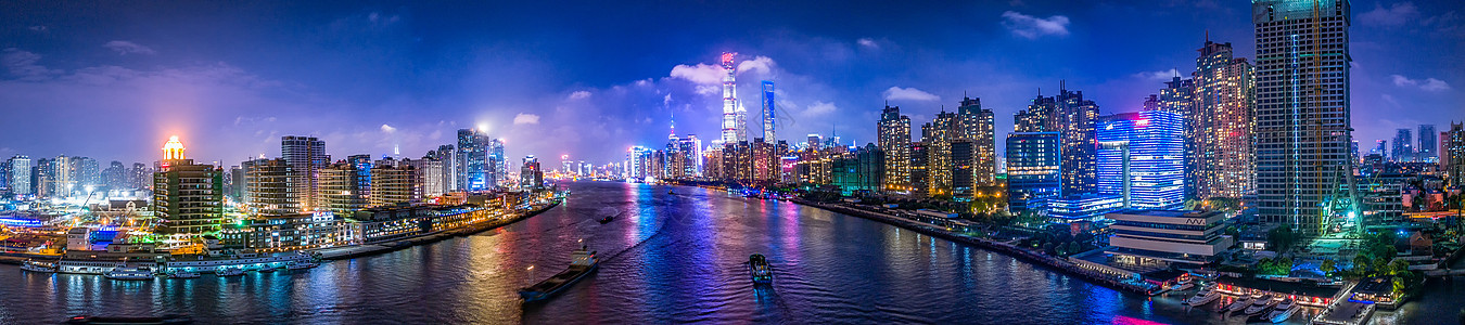 上海的城市夜景高楼大厦背景图片