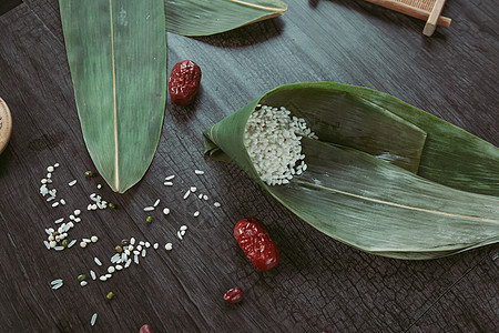 端午节粽子食材背景图片