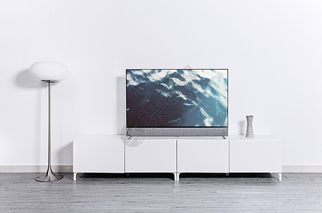 白色电视柜极简主义性冷淡电视墙背景