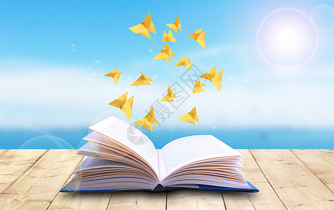 飞舞纸张从书中飞出来设计图片
