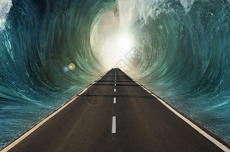 海底漩涡中的公路背景图片