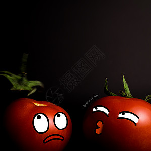 樱桃卡通番茄创意摄影背景