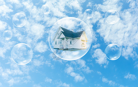泡泡里的房子概念创意图图片