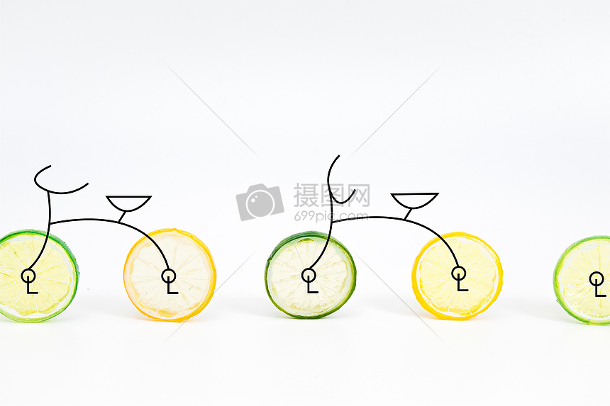 柠檬创意自行车图片