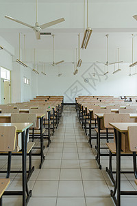 校园设施教室对称桌椅背景图片