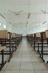 校园设施教室对称桌椅背景图片