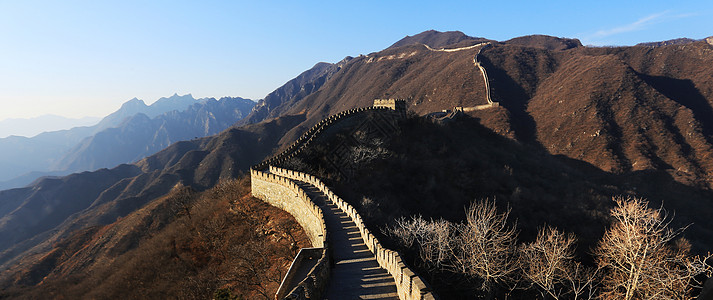 油画长城万里长城背景