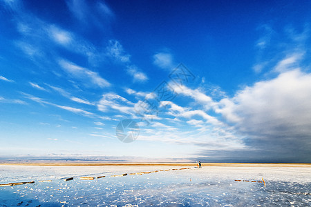 潜水面镜天地之间茶卡盐湖背景