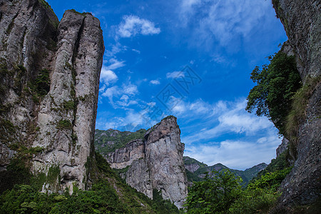 雁荡山清新景区大气山脉山峰风景背景