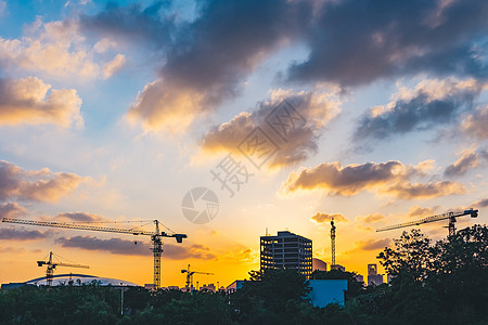 城市黄昏日落图片