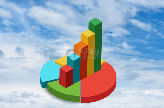 天空中漂浮的金融直方图数据表图片