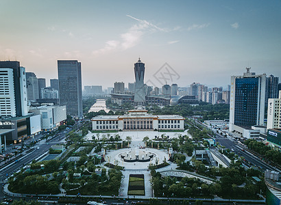 商场鸟瞰鸟瞰城市全景背景