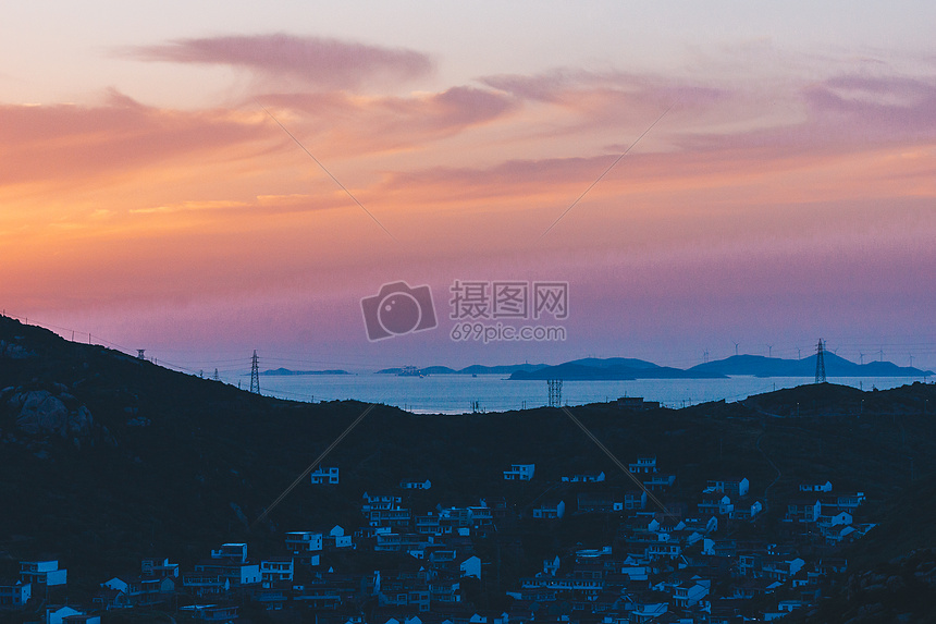 山上日出日落夕阳图片