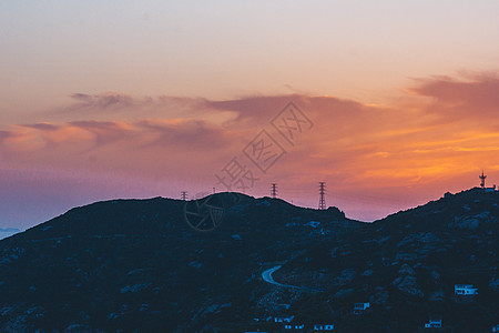 山上日出日落夕阳背景图片