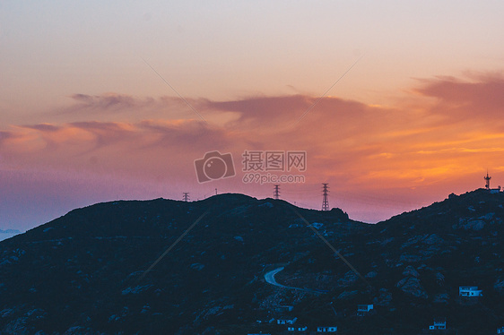 山上日出日落夕阳图片