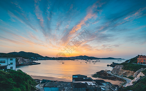 渔船出海海岸海岛沙滩海湾背景