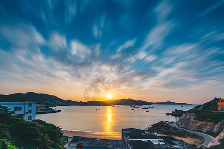 日出大海海岸海岛沙滩海湾背景