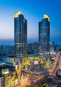 老夜上海徐家汇港汇背景