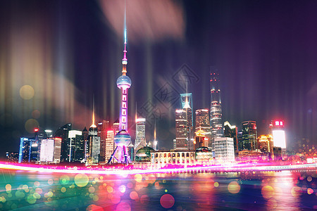 上海夜景与科技图片