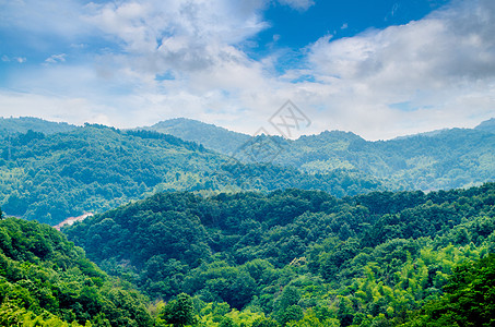 蓝色光斑大别山-群山之间背景