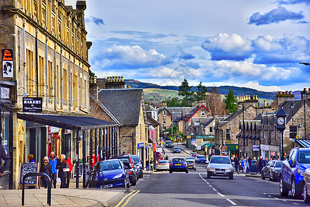 英国乡村小镇街道背景图片
