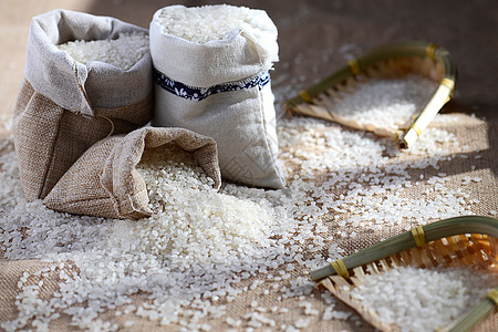 大米设计米一袋米静物背景