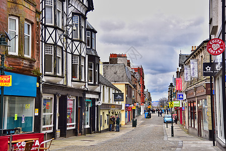 欧洲小镇建筑英国周末小镇安静的街道背景