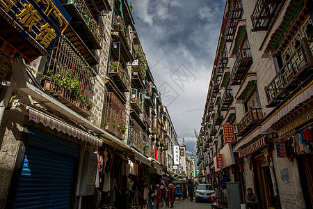 西藏拉萨街头背景