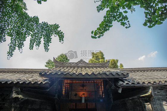 四川成都宽窄巷子古建筑与天空 图片