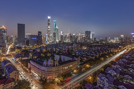 上海街景上海陆家嘴浦东夜景背景