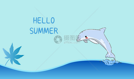 海豚夏季 海边图片