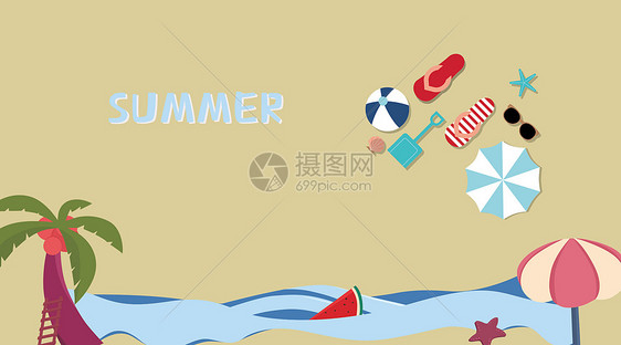 海边 沙滩 夏天图片