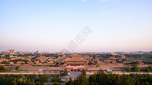 皇家建筑景山公园 故宫全景背景