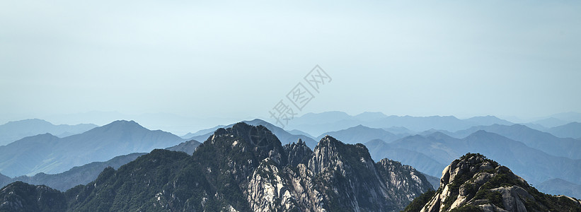 黄山远眺山峰高清图片