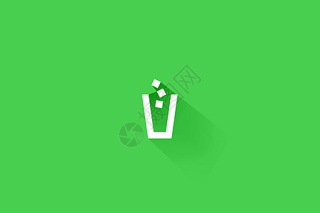 垃圾桶标志展示绿色背景图片