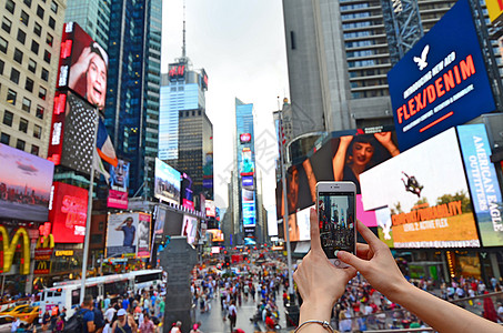 美国出租车美国纽约时代广场背景