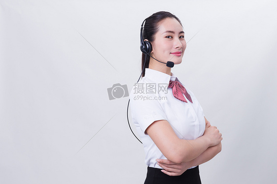 商业亲和自信美女客服形象图片