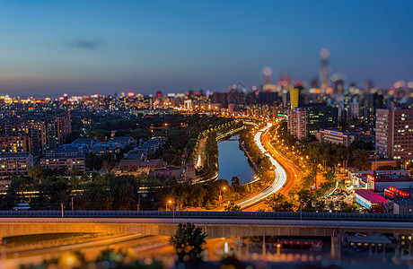 北京城市夜景微缩景观背景图片