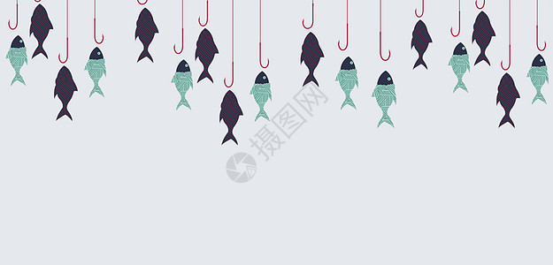 鱼设计创意鱼背景插画
