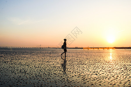 霞浦滩涂黄昏背景