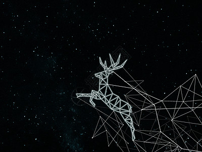 白线星光下的鹿设计图片