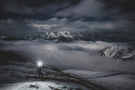 天空夜景素材子梅垭口夜景背景