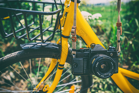 胶片相机自行车图片