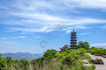 山顶眺望山顶风光背景